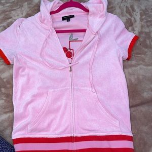 JUICY COUTURE TERRY CLOTH SHORT SLEEVE HOODIE